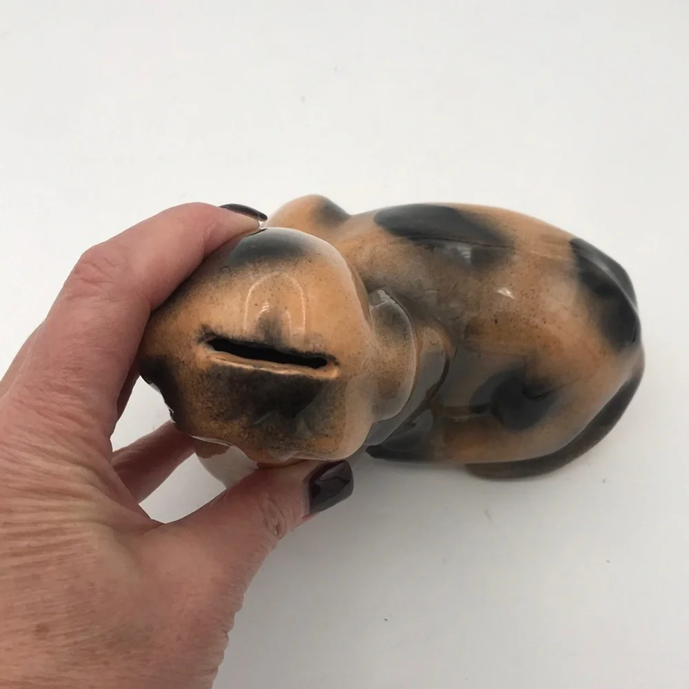 VTG 6-1/2" Droopy Eyes Bassett/Hound Dog Bank Glazed Ceramic - Picture 5 of 8